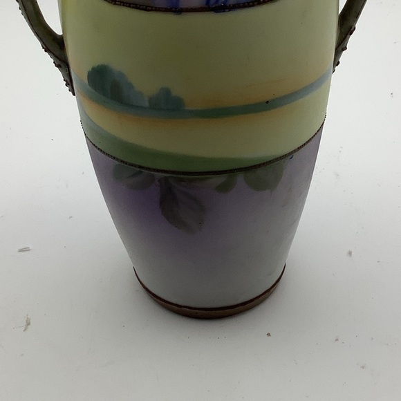 Antique Nippon 6” Hand Painted Purple Vase - Picture 7 of 13